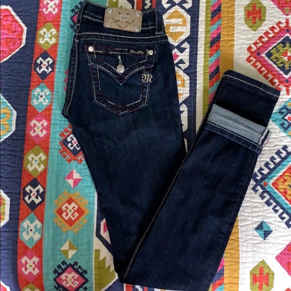Miss Me skinny jeans size 26 long Dark wash